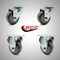 Service Caster 3.5 Inch SS Gray Polyurethane Swivel Top Plate Caster Set with 2 Rigid SCC SCC-SS20S3514-PPUB-2-R3514-2 - alternate 1
